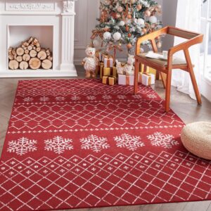 collact christmas area rug 4x6 xmas rug modern rug christmas kitchen rugs washable rug non slip moroccan red carpet holiday decor geometric soft accent rug for bathroom bedroom dining room living room