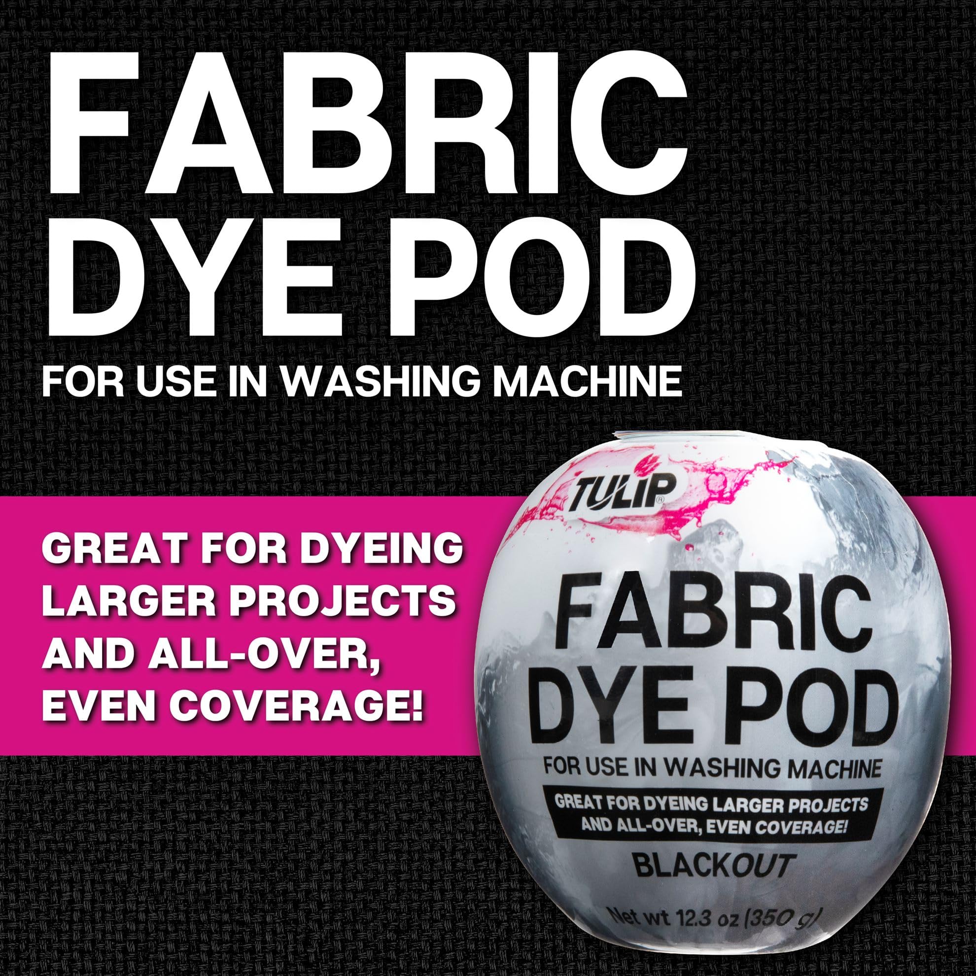 Tulip Fabric Dye Pod Blackout (Black), Permanent Dye for Clothes and Fabric