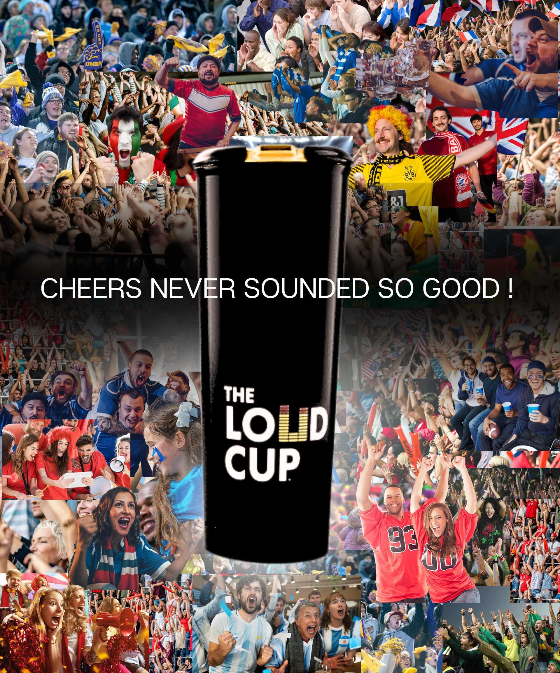 The LoudCup 20 oz Tumbler + Integrated Stadium Horn (Raven Black) - Reusable Water Bottle for Sports Fans - Worlds Loudest Cup for Noisy Fans on Game Day & Tailgating