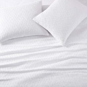 Tommy Bahama - Queen Duvet Cover Set, Soft Bedding with Matching Shams, Basketweave Textured Home Decor (Wicker Solid White, Queen)