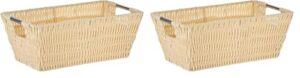 whitmor rattique small shelf tote latte (pack of 2)