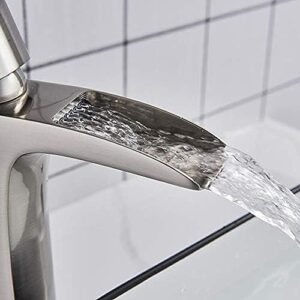 Bath Basin Faucet Basin Sink Faucet Waterfall Spout Glass Bathroom Crane Cold Hot Water Mixer Taps Bathroom Faucets