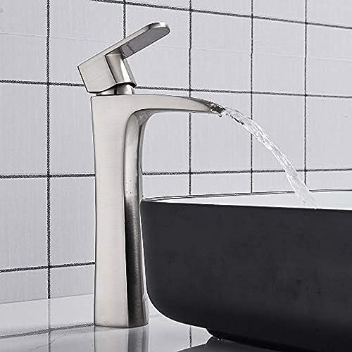 Bath Basin Faucet Basin Sink Faucet Waterfall Spout Glass Bathroom Crane Cold Hot Water Mixer Taps Bathroom Faucets