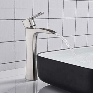 Bath Basin Faucet Basin Sink Faucet Waterfall Spout Glass Bathroom Crane Cold Hot Water Mixer Taps Bathroom Faucets