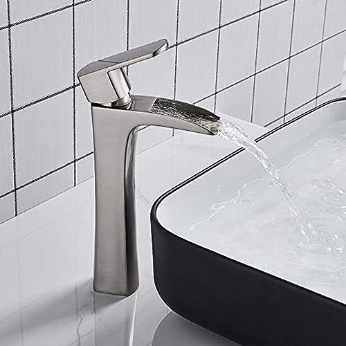 Bath Basin Faucet Basin Sink Faucet Waterfall Spout Glass Bathroom Crane Cold Hot Water Mixer Taps Bathroom Faucets