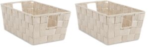 whitmor woven strap small latte shelf tote, 1 count (pack of 2)