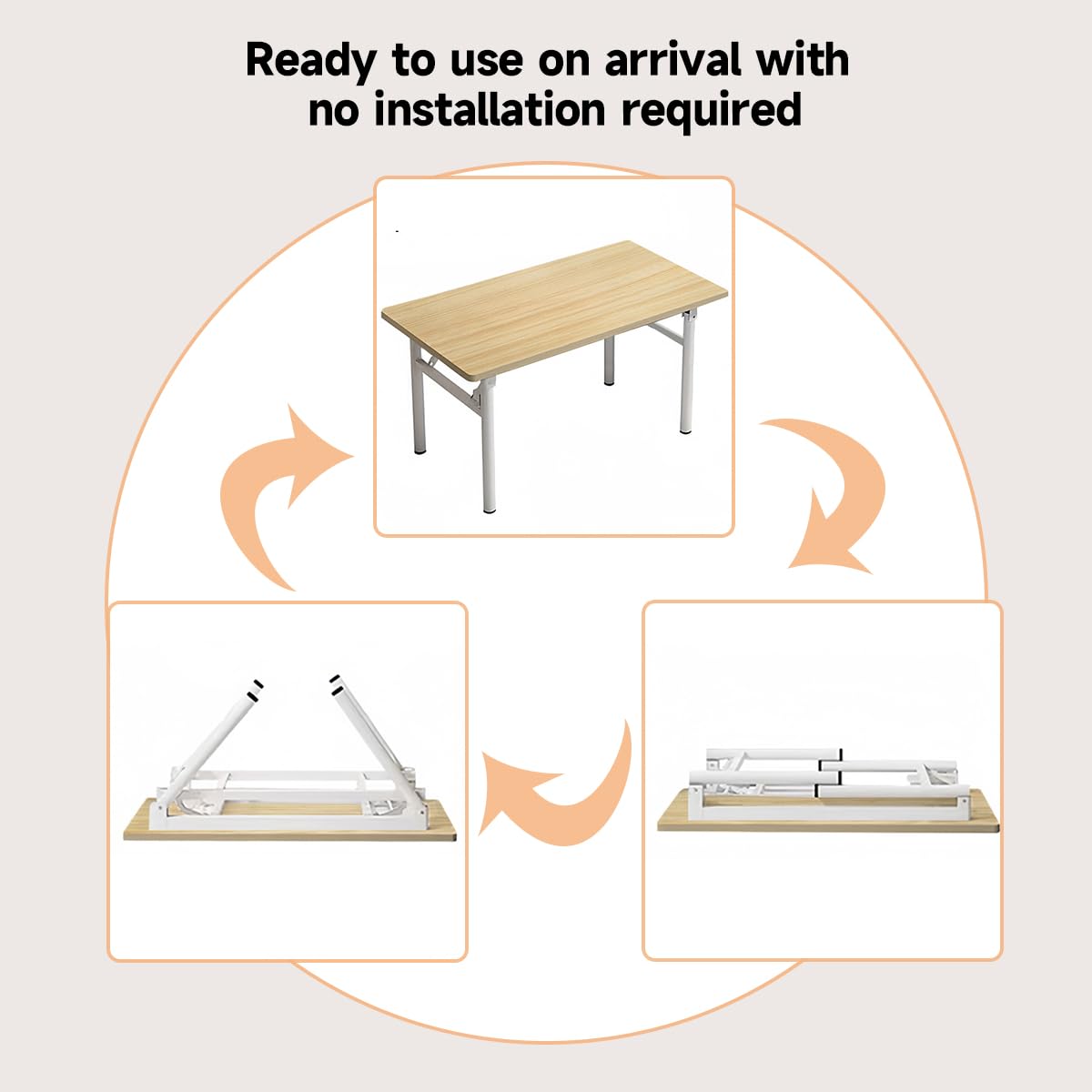 XUEGW Computer Desk Study Table No Assembly Required, Writing Computer Desk Space Saving Foldable Table Suitable for Bedroom, Study, Living Room