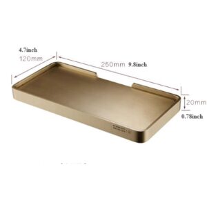 Metal Floating Shelves Wall Mounted Shelving, Metal Shower Shelves Bathroom Shelf Floating Wall Shelves with Screws for Collections Book Display Kitchen Storage Bathroom Shampoo (Color : Gold)