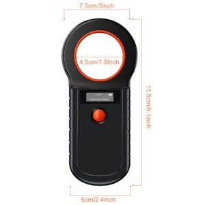 Microchip Scanner,Ajfwm Bluetooth Wireless Pet RFID Animal Chip ID Reader Scanner Animal ID Tag Handheld Scanner ISO11784/85/FDX-B/EMID for Dog/Pet/Cat/Pig/Animal