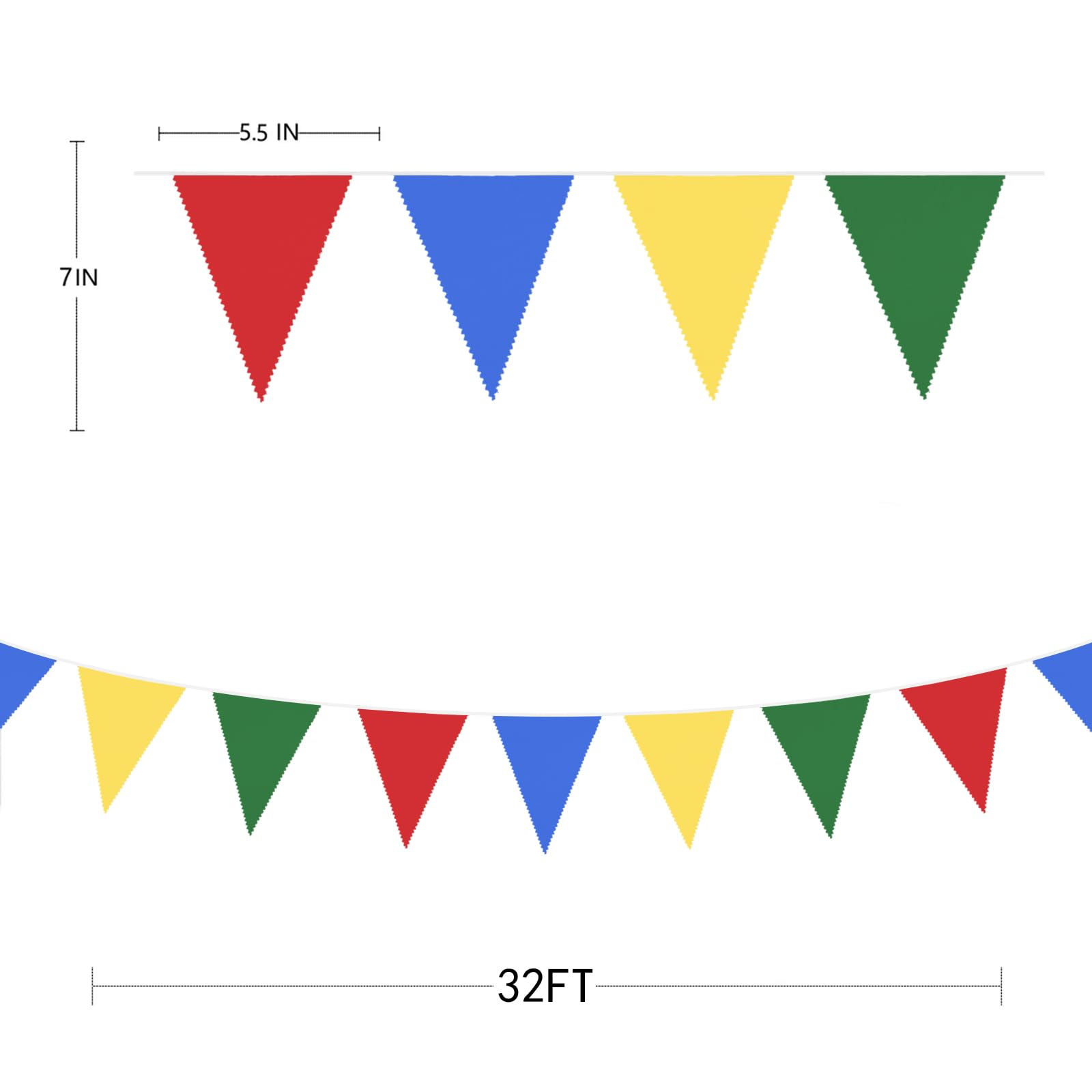 32Ft Super Mario Party Decorations Red Blue Yellow Green Carnival Circus Clown Triangle Flag Pennant Bunting Banner Fabric Garland Streamers for Kids Mario Birthday Baby Shower Outdoor Garden Decor