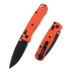 6.5in bugout 533 folding knife - axis lock pocket knife with 7cr17mov steel blade and glass reinforced nylon handle, thumb stud and belt clip, for edc camping survival