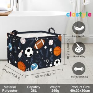 Clastyle Boy Room Sports Ball Toy Basket Soccer Basketball Baseball Clothes Storage Basket Rectangle Nursery Classroom Book Shelf Basket