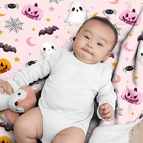 Halloween Blanket Gifts - Cute Ghost Pumpkin Blanket - Halloween Decor Blanket for Couch,Sofa,Bed,Living Rooms - Halloween Ghost Blanket Gifts for Girls Boys - 40"x50"-Kids/Throw Size