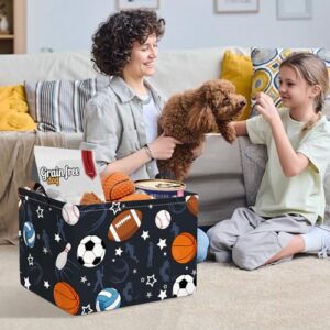 Clastyle Boy Room Sports Ball Toy Basket Soccer Basketball Baseball Clothes Storage Basket Rectangle Nursery Classroom Book Shelf Basket