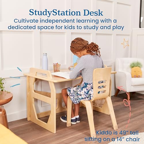 ECR4Kids StudyStation Desk, Kids Furniture, Natural