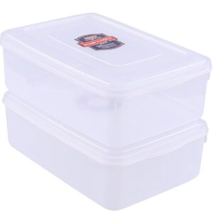 Sadstory 11 Quart Clear Plastic Storage Containers with Lid, Plastic Storage Bin, 2 Packs