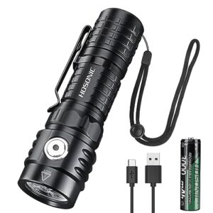 hosonic ec11 rechargeable mini flashlight with magnet, 1975 lumens pocket edc flashlights, 7 modes super bright small led flash light with clip, ip68 waterproof