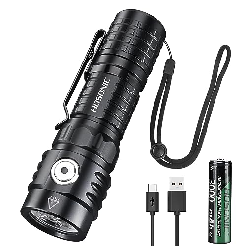 HOSONIC EC11 Rechargeable Mini Flashlight with Magnet, 1975 Lumens Pocket EDC Flashlights, 7 Modes Super Bright Small LED Flash Light with Clip, IP68 Waterproof