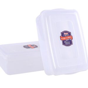 Sadstory 11 Quart Clear Plastic Storage Containers with Lid, Plastic Storage Bin, 2 Packs