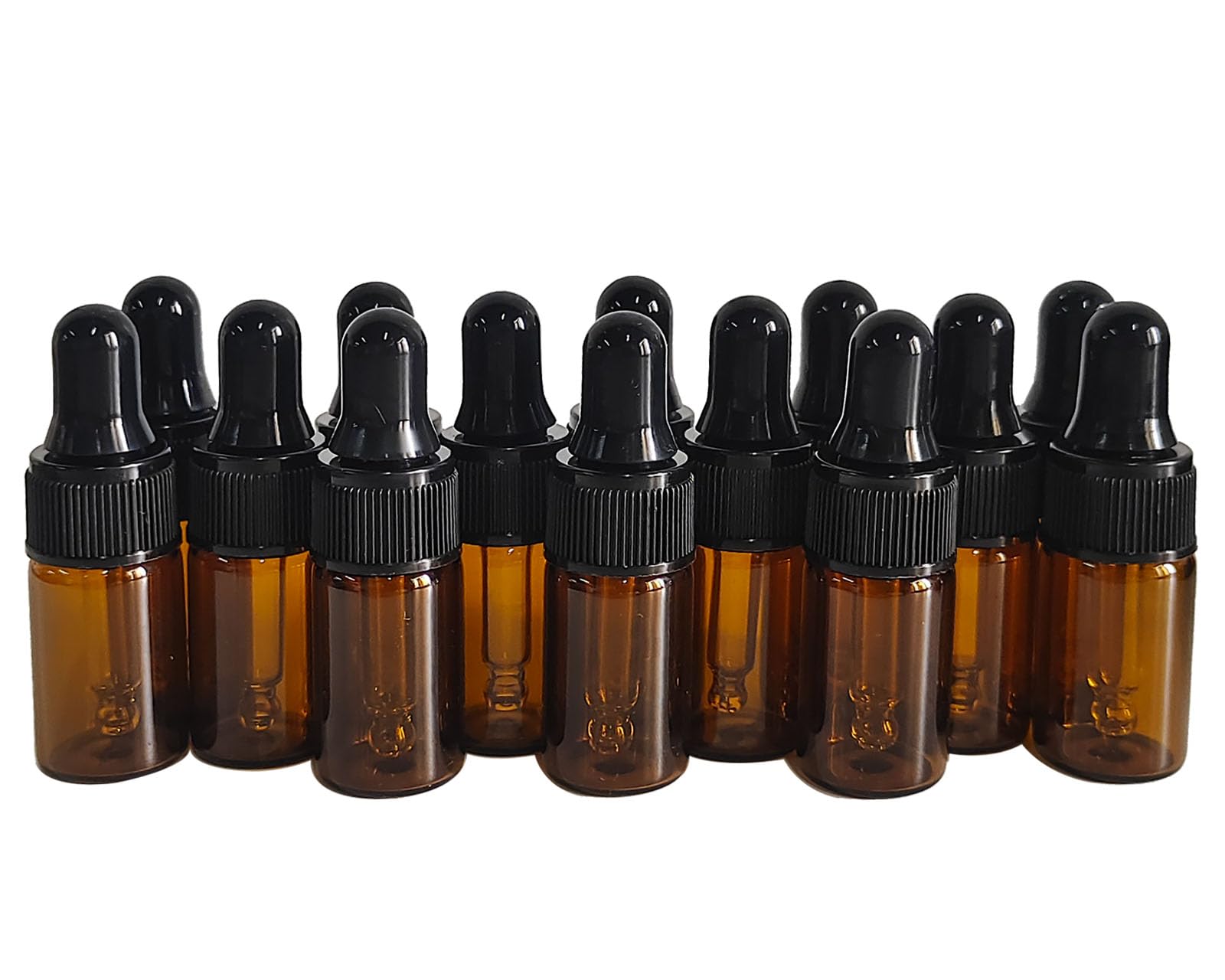 AGENIZ 50PCS Amber Mini Dropper Bottle 3ML Essential Oil Dropper Sample Bottle Glass Bottle with Dropper, Suitable for Essential Oil, Cosmetics, Travel Perfume