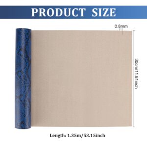 FINGERINSPIRE Snake Skin Leather Sheets 11.8"x53" Marine Blue Snakeskin PU Leather Embossed Texture Snake Skin Faux Leather Snake Artificial Faux Synthetic Leather for Wallets Handbags DIY Projects