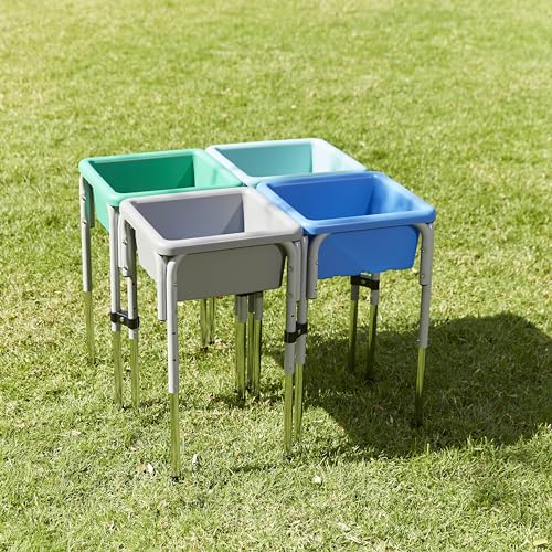 ECR4Kids 4-Station Sand and Water Adjustable Play Table, Sensory Bins, Contemporary