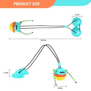 Jkzvicis Tug-A-Treat Dog Toy with Suction Cup - Durable, Interactive Treat Dispensing Chew Toy for Oral Care (Yellow/Green, Two)