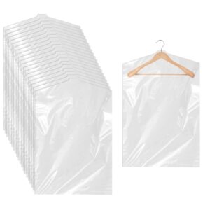 amaxiu garment bags for hanging clothes, 35.4" x 23.6" dust-proof clothes covers 20pcs clear plastic garments dry cleaner bags for closet home or travel storage gowns coats jacket suits dress