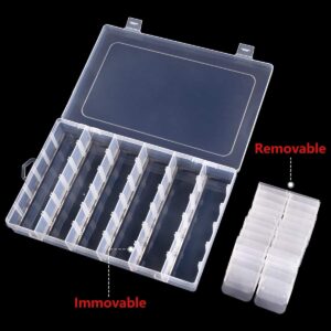 1Pack 36 Grids Craft Organizers and Storage Bead Organizer Tackle Box Organizer with Adjustable Divider, Plastic, Clear