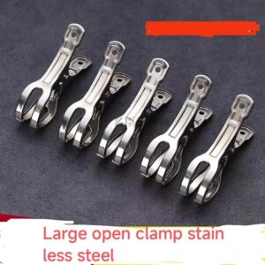 Outdoor Heavy Duty Clothes Clip Large Stainless Steel Quilt Clip, Beach Towel Clip, Curtain Clip, A Set of 5.Big Beach Chair Towel Clips,Clamp for Quilt,Outdoor Light Clips