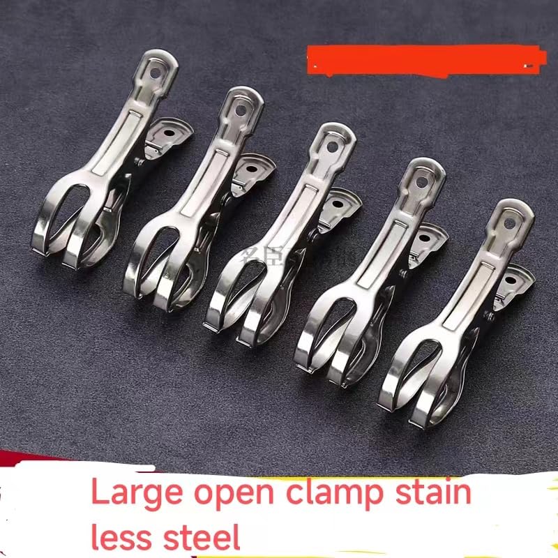 Outdoor Heavy Duty Clothes Clip Large Stainless Steel Quilt Clip, Beach Towel Clip, Curtain Clip, A Set of 5.Big Beach Chair Towel Clips,Clamp for Quilt,Outdoor Light Clips