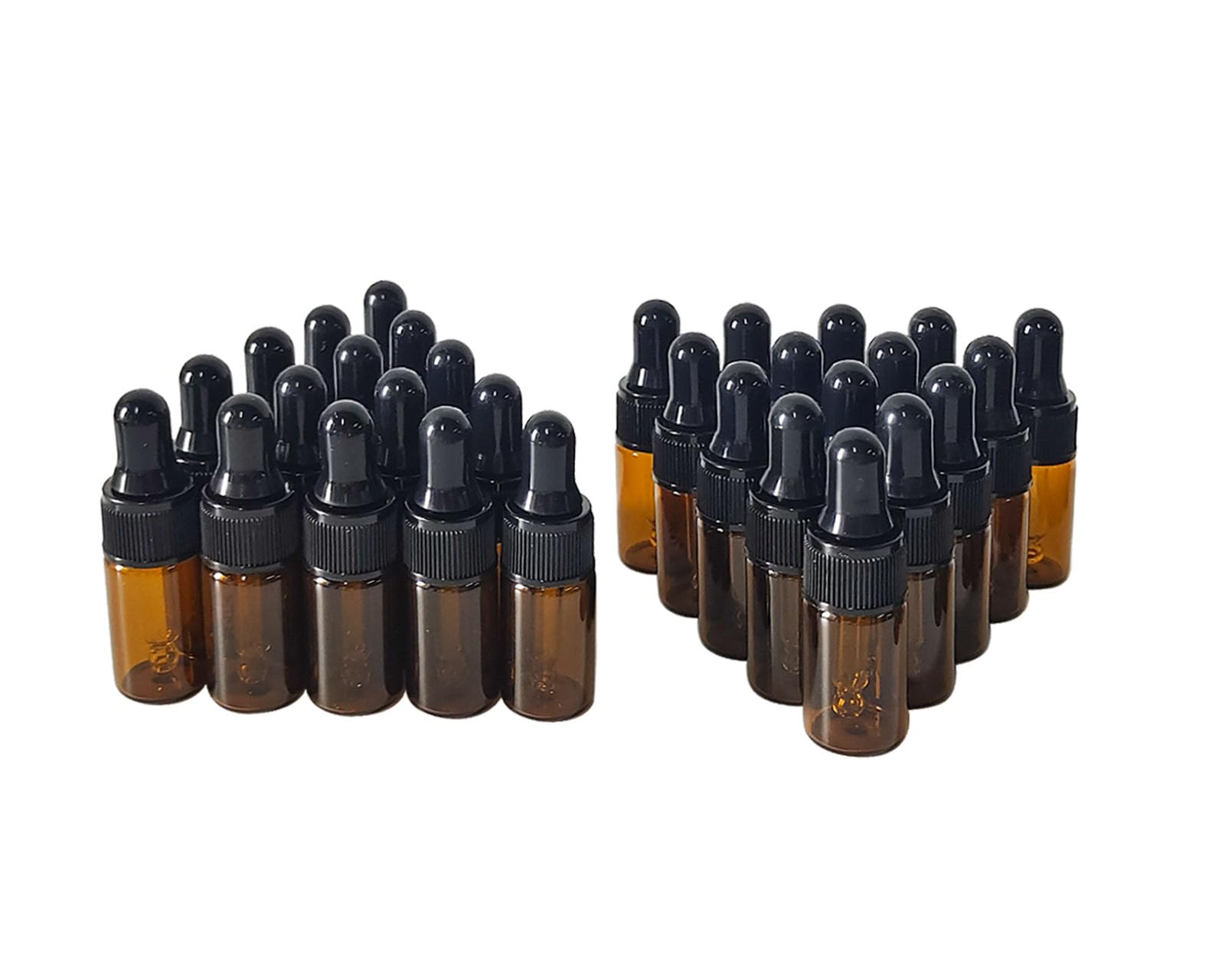 AGENIZ 50PCS Amber Mini Dropper Bottle 3ML Essential Oil Dropper Sample Bottle Glass Bottle with Dropper, Suitable for Essential Oil, Cosmetics, Travel Perfume