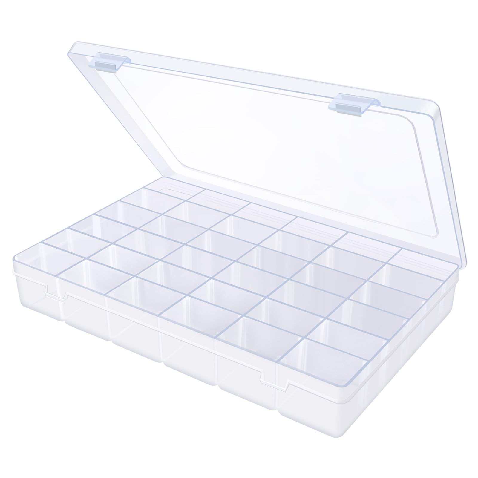 1Pack 36 Grids Craft Organizers and Storage Bead Organizer Tackle Box Organizer with Adjustable Divider, Plastic, Clear