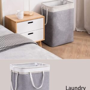 Large Laundry basket with lid Laundry basket Clothes Organizer with Handles and Lid Freestanding Foldable Hamper for clothes and blankets Storage organizer with Removable bag and Bra wash Bag