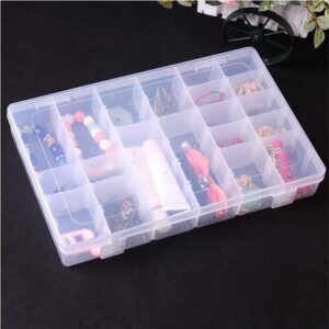 1Pack 36 Grids Craft Organizers and Storage Bead Organizer Tackle Box Organizer with Adjustable Divider, Plastic, Clear