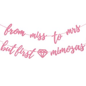 Bachelorette Party Decorations, But First Mimosas Banner Bridal Shower Decorations Rose Gold Mimosa Bar Sign Banner Party Decorations Birthday Wedding Centerpieces