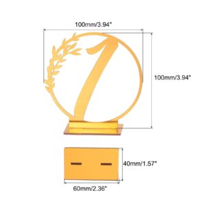 MECCANIXITY Acrylic Number Table Sign Holders Place Cards Labels with Stands Gold Tone 1-10 for Wedding Events Parties Centerpieces