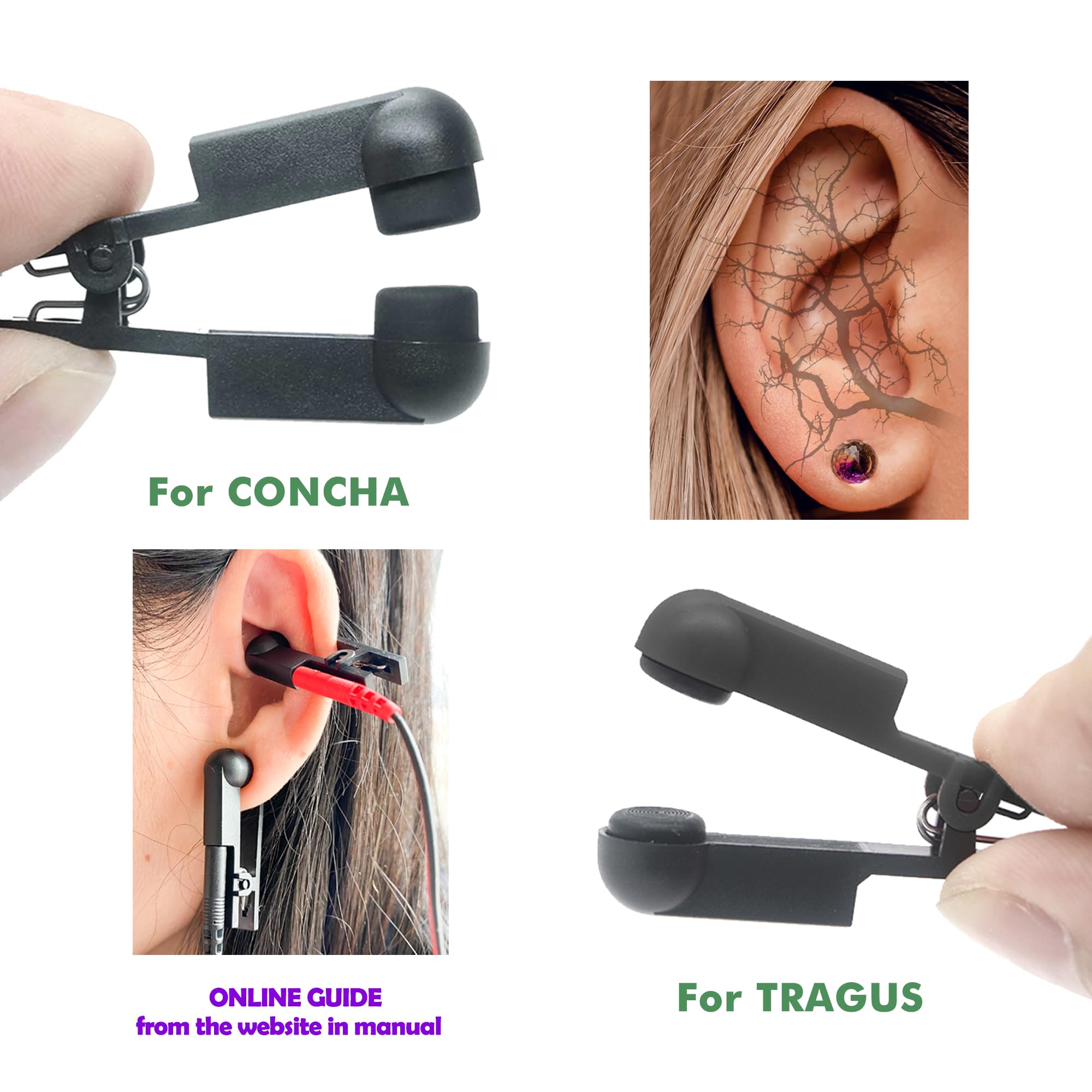 Ear Clips for Vagus Nerve Device, Black Soft Dual-Sided Earclip, Compatible with Tens 7000 etc