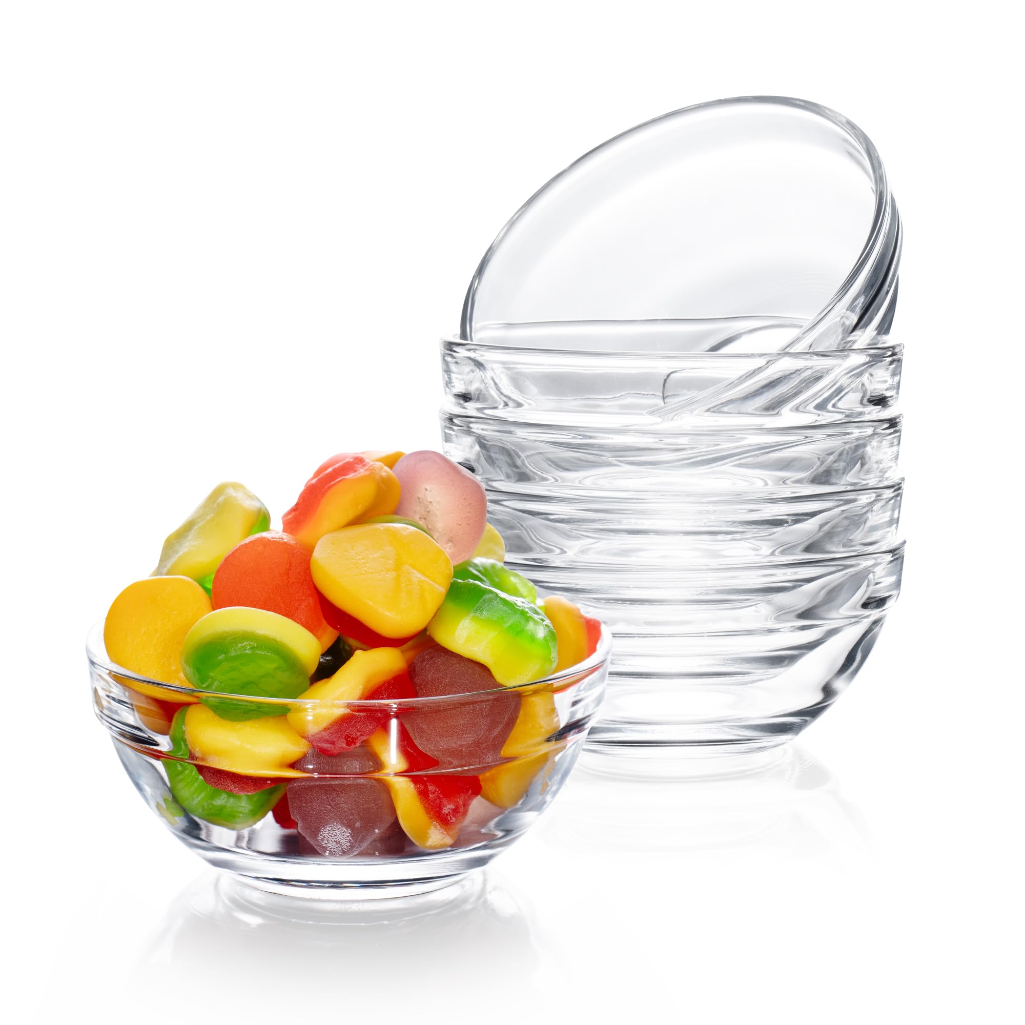 SQARR Mini Glass Bowl, 4 Ounce Capacity, (4 Pack)