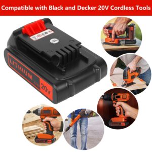 KINGTIANLE 2 Pack 4000mAh 20V Lithium Ion Battery Replace Battery for Black and Decker 20 Volt Max Battery LBXR20 LB20 LBX20 LBX4020 Cordless Power Tools Series