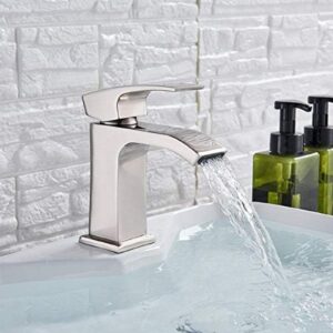 Bath Basin Brass Faucet Basin Sink Faucet Bathroom Crane Cold and Hot Water Mixer Taps-Black,Brushed Nickle