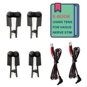 ear clips for vagus nerve device, black soft dual-sided earclip, compatible with tens 7000 etc