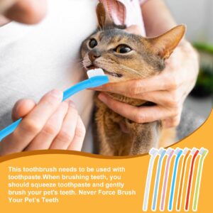 Tioncy 100 Pcs Dog Toothbrush Bulk from Large to Small Long Handle Dog Cat Pet Toothbrush with Soft Single Head Puppy Dog Tooth Brush Pet Cat Tooth Brush for Teeth Cleaning, 7 Colors