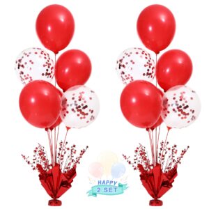 besutolife 2 sets red balloon centerpieces for tables, balloons stand kit red party decorations for birthday party wedding bridal shower anniversary