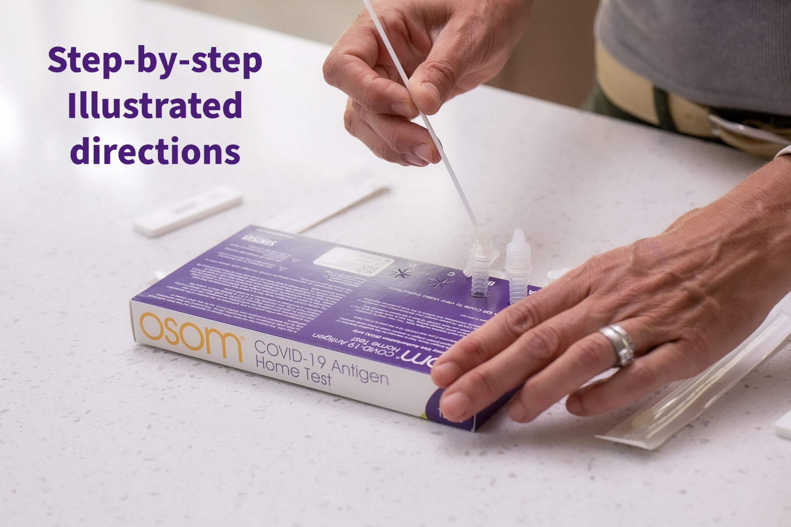 Osom COVID-19 Antigen Home Test, 2 Rapid Tests Included, Results in 15 Minutes, Made in The USA, Easy to Use (2 Tests)