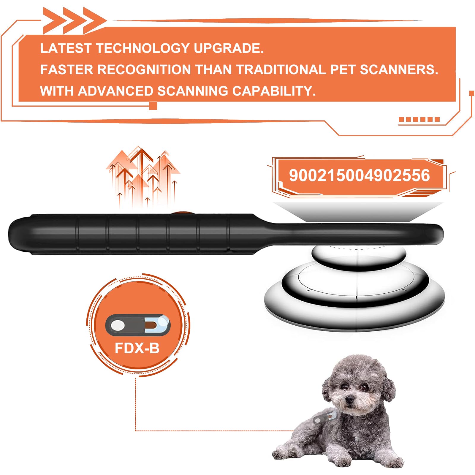 Microchip Scanner,Ajfwm Bluetooth Wireless Pet RFID Animal Chip ID Reader Scanner Animal ID Tag Handheld Scanner ISO11784/85/FDX-B/EMID for Dog/Pet/Cat/Pig/Animal