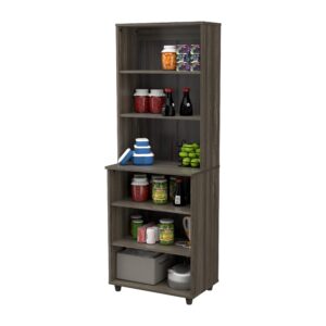 Inval Pantry Storage Shelf Unit, Smoke Oak