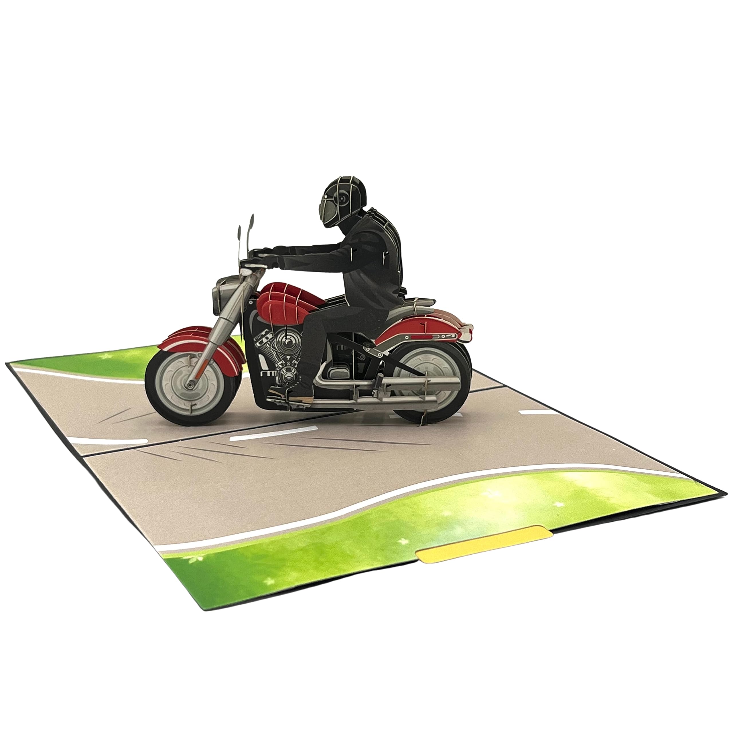 Niumcraft Pop Up Greeting Card Classic Motorcycle Rider Card Birthday Card for Him Husband Boyfriend Thank You Card Adventure Motor Bike Road Trip