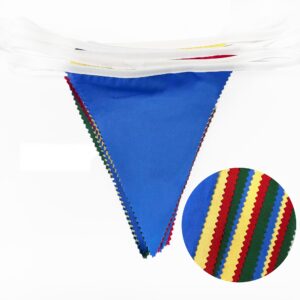 32Ft Super Mario Party Decorations Red Blue Yellow Green Carnival Circus Clown Triangle Flag Pennant Bunting Banner Fabric Garland Streamers for Kids Mario Birthday Baby Shower Outdoor Garden Decor