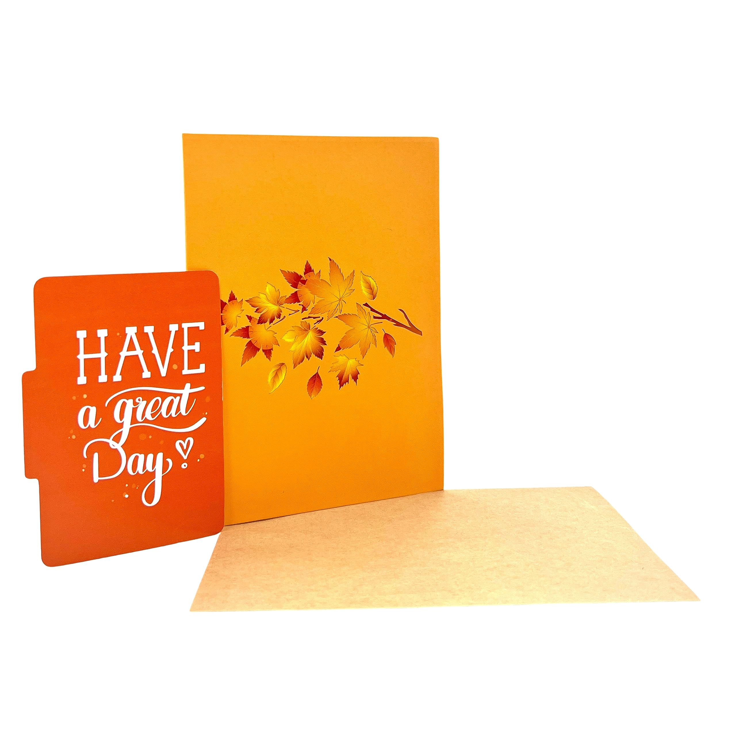 Pop Up Greeting Card Japanese Maple Orange Dream Autumn Card Thank You Birthday Card Nature Card Fall Color Gift Card for Kid Mom Dad Family